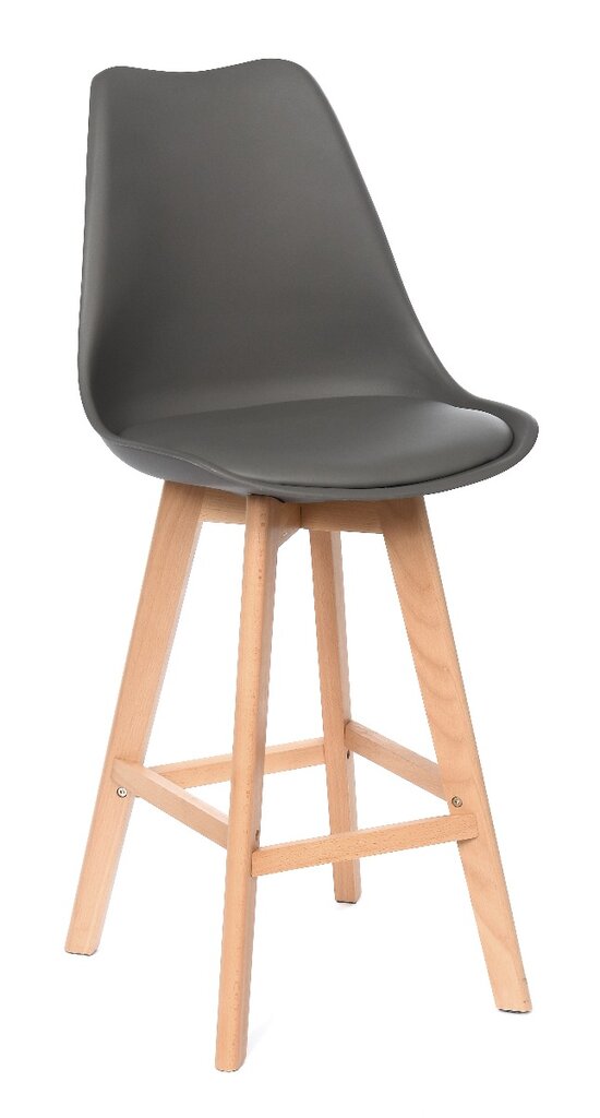 Baro kėdė, pilka/ruda kaina ir informacija | Virtuvės ir valgomojo kėdės | pigu.lt