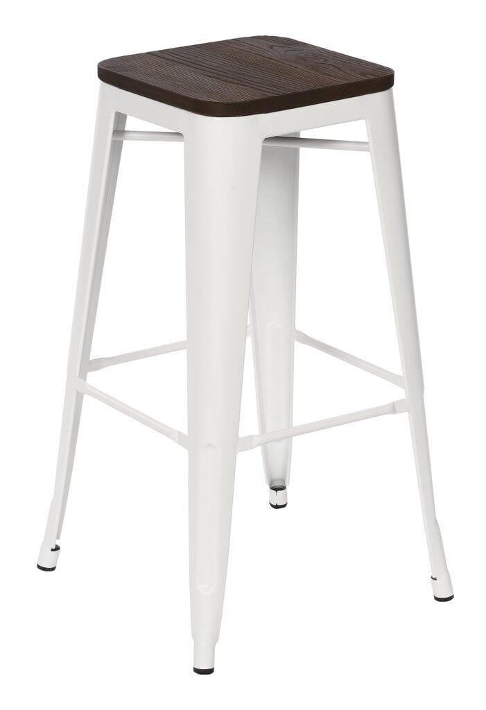 Baro kėdė, balta/ruda kaina ir informacija | Virtuvės ir valgomojo kėdės | pigu.lt