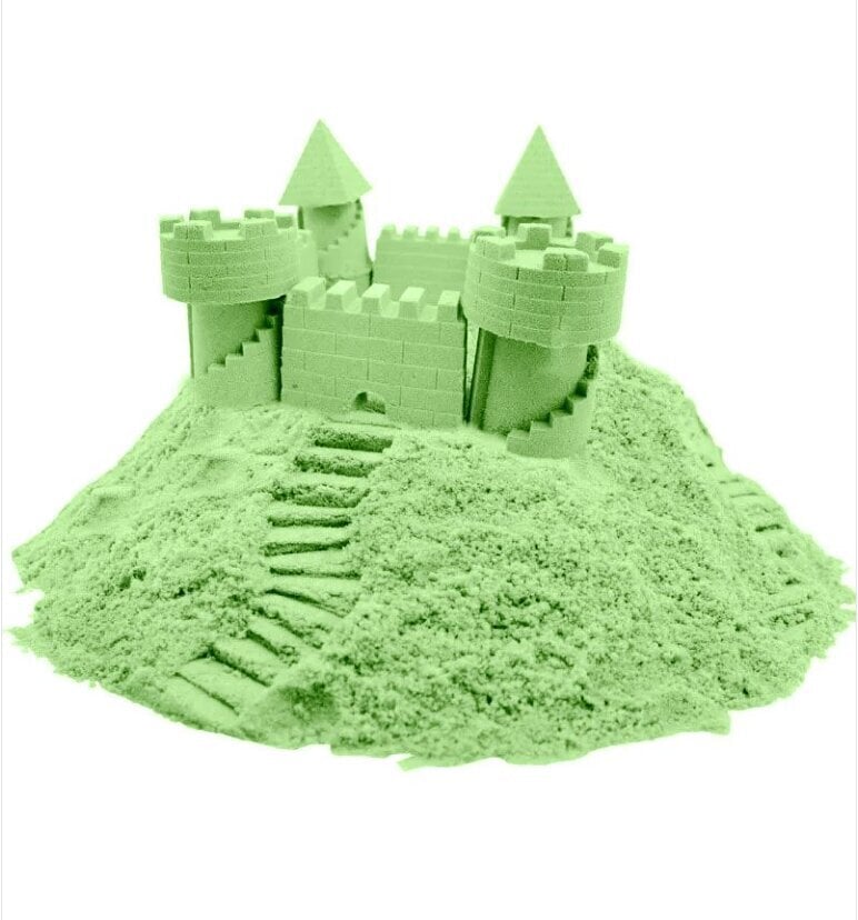 Smėlio dėžė su kinetiniu smėliu 3kg, žalia цена и информация | Lavinamieji žaislai | pigu.lt