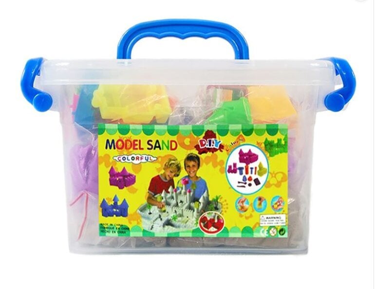 Smėlio dėžė su kinetiniu smėliu 3kg, žalia kaina ir informacija | Lavinamieji žaislai | pigu.lt