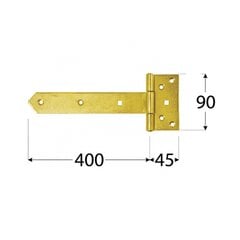 ZB 400 Vartų vyriai 400x45x90x3,0 mm kaina ir informacija | Durų lankstai, priedai | pigu.lt