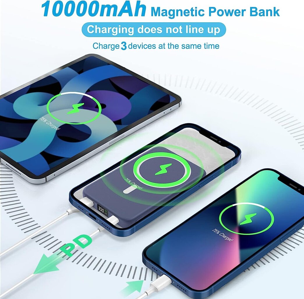 AOGUERBE KT-D003 10000 mAh kaina ir informacija | Atsarginiai maitinimo šaltiniai (power bank) | pigu.lt