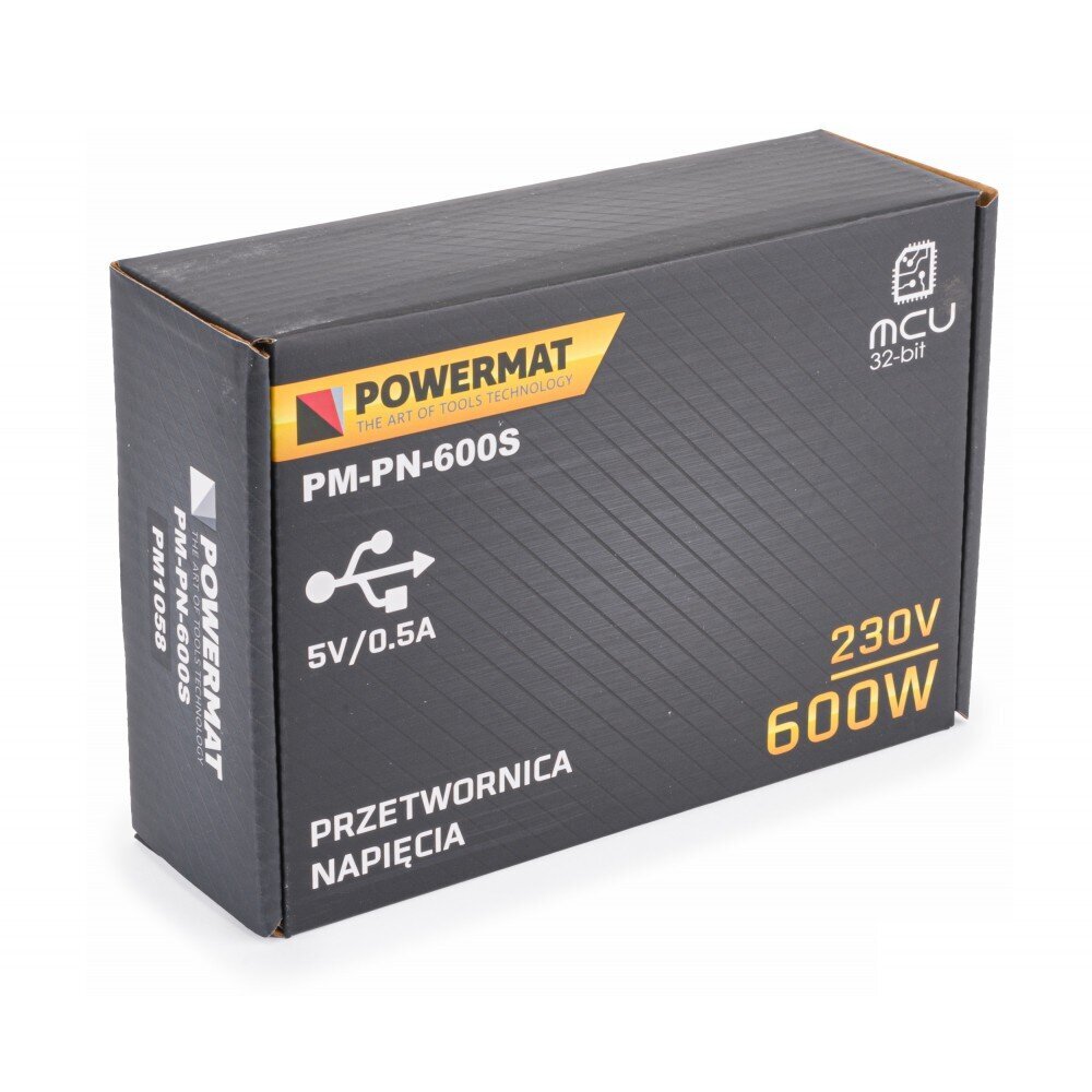 Įtampos keitiklis/konverteris Powermat 12V 600W цена и информация | Įtampos keitikliai | pigu.lt