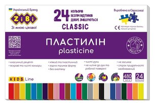 Пластилин Zibi Vlassic Kids Line, 24 цвета цена и информация | Принадлежности для рисования, лепки | pigu.lt