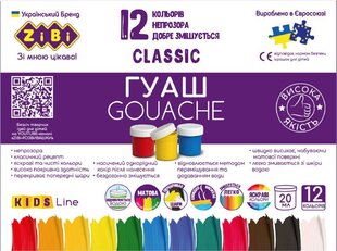Guašas Zibi Classic Kids Line, 12 vnt. kaina ir informacija | Piešimo, tapybos, lipdymo reikmenys | pigu.lt