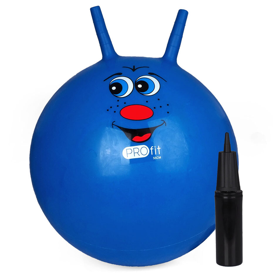 Šokinėjimo kamuolys Profit, 55 cm, mėlynas цена и информация | Gimnastikos kamuoliai | pigu.lt
