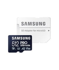 Samsung MicroSD SDXC 512GB Pro Ultimate 200MB/s / 130MB/s цена и информация | Карты памяти для фотоаппаратов, камер | pigu.lt