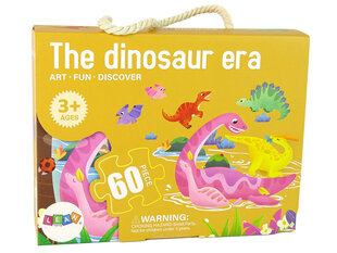 Vaikiška dėlionė Lean toys dinozaurų era, 60 d. kaina ir informacija | Dėlionės (puzzle) | pigu.lt
