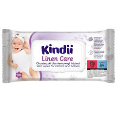 KINDII LINEN CARE Drėkinamos servetėlės su linų aliejumi, 50 vnt. kaina ir informacija | Drėgnos servetėlės, paklotai | pigu.lt