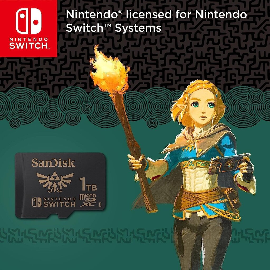 SanDisk MicroSDXC Zelda Edition 1TB Nintendo Switch/Lite цена и информация | Atminties kortelės fotoaparatams, kameroms | pigu.lt