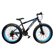 Kalnų dviratis Benshi Fatbike, 26", juodas/mėlynas kaina ir informacija | Dviračiai | pigu.lt