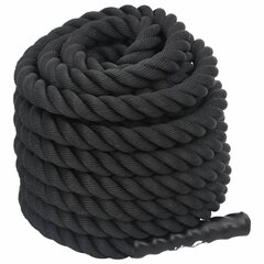 Jėgos virvė vidaXL, 15m, juoda kaina ir informacija | Kitos fitneso prekės | pigu.lt