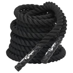 Jėgos virvė vidaXL, 15m, juoda kaina ir informacija | Kitos fitneso prekės | pigu.lt
