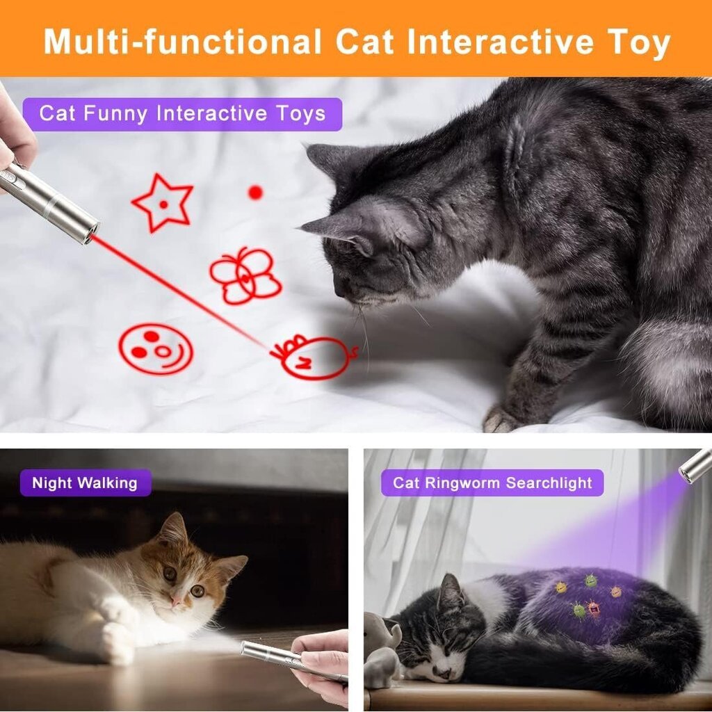 Interaktyvus lazerinis žaidimas augintiniams LED Laser Pointer kaina ir informacija | Žaislai katėms | pigu.lt