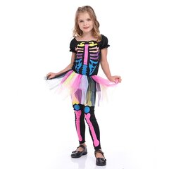 Kostiumas mergaitėms Skeletas, 2 dalių kaina ir informacija | Karnavaliniai kostiumai | pigu.lt