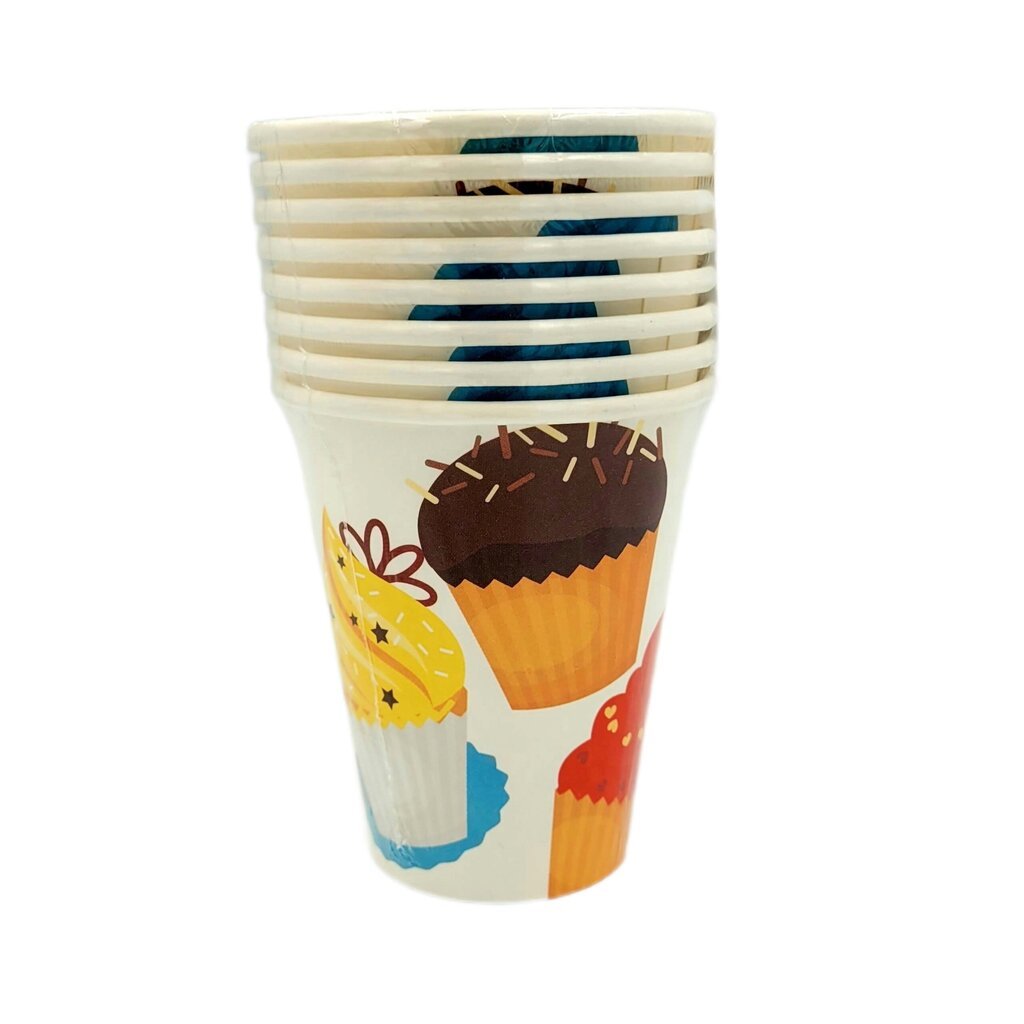 Vienkartiniai puodeliai Cupcake party, 8 vnt. цена и информация | Vienkartiniai indai šventėms | pigu.lt