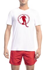 Marškinėliai vyrams Bikkembergs 387990, balti цена и информация | Мужские футболки | pigu.lt