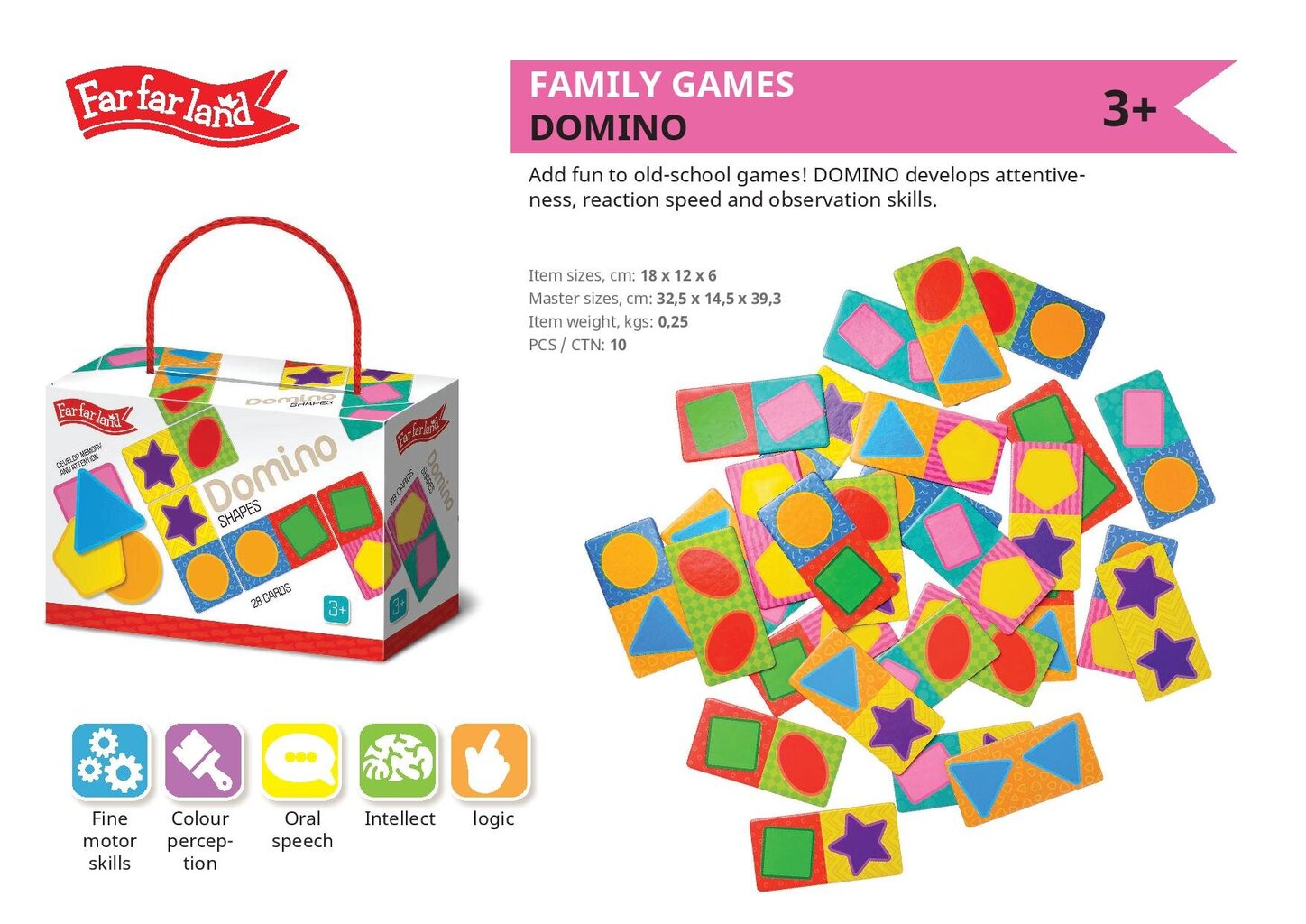 Domino žaidimas Geometrinės figūros kaina ir informacija | Lavinamieji žaislai | pigu.lt