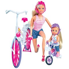 Lėlės Steffi ir Evi kelionė dviračiu Simba Steffi Love kaina ir informacija | Žaislai mergaitėms | pigu.lt