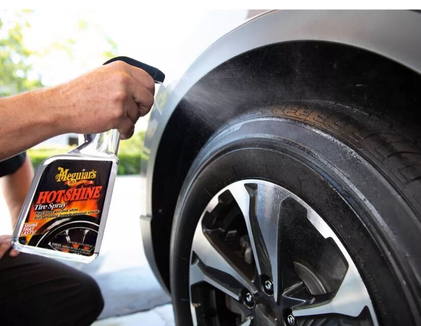 Padangų juodintojas, blizgintojas Meguiars Hot Shine Tire Spray 709ml kaina ir informacija | Autochemija | pigu.lt