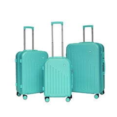 Kelioninių lagaminų rinkinys, 3 vnt., žalias kaina ir informacija | Lagaminai, kelioniniai krepšiai | pigu.lt