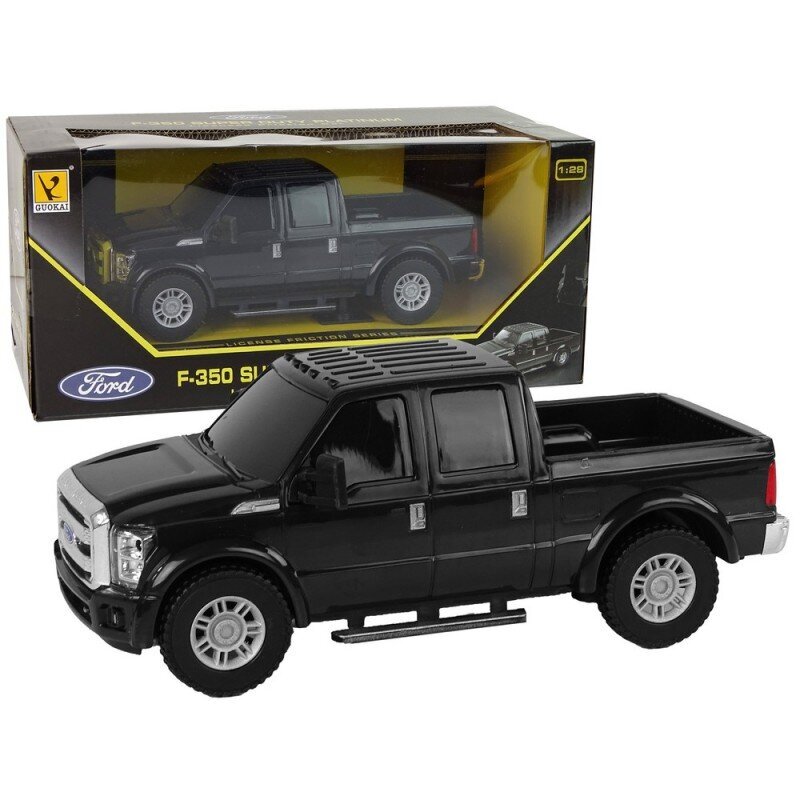 Žaslinis automobilis Ford F-350 Pick Up 1:28, juodas kaina ir informacija | Žaislai berniukams | pigu.lt