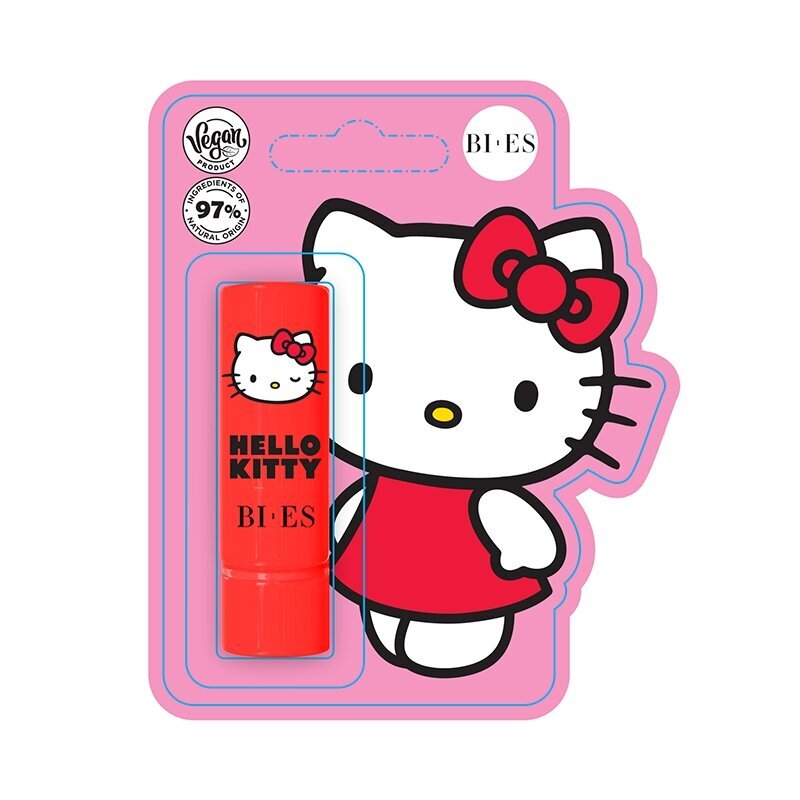 Braškių kvapo maitinamasis lūpų balzamas Bi-es Hello Kitty, 4 g цена и информация | Lūpų dažai, blizgiai, balzamai, vazelinai | pigu.lt