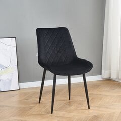 Бархатное кресло Restock Lugano комплект из 2 шт., черный цена и информация | Стулья для кухни и столовой | pigu.lt