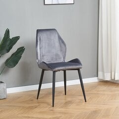Бархатное кресло Restock Garda комплект из 2 шт., серый цена и информация | Стулья для кухни и столовой | pigu.lt
