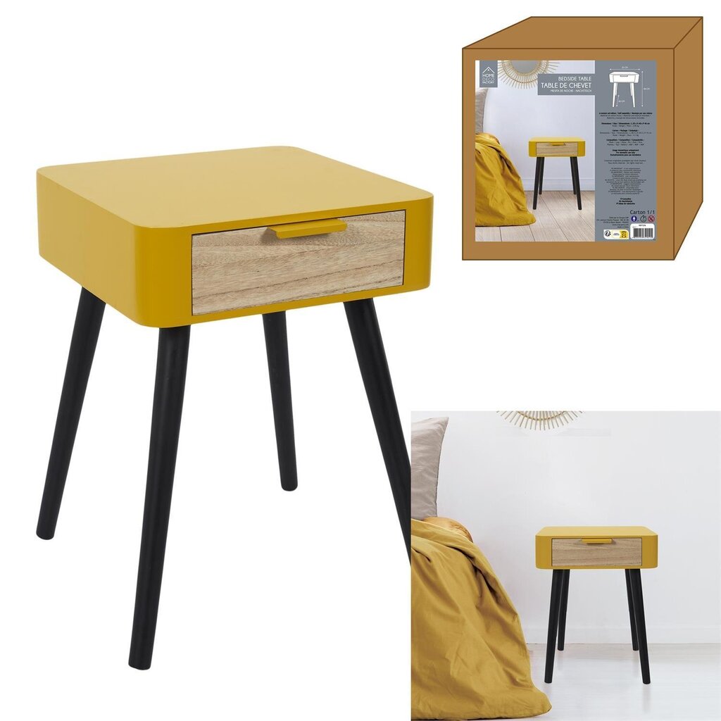 Naktinis staliukas Intesi Padano, geltonas kaina ir informacija | Spintelės prie lovos | pigu.lt