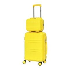 Vidutinis lagaminas su kosmetine Barut, M, geltonas kaina ir informacija | Lagaminai, kelioniniai krepšiai | pigu.lt