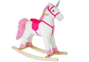 Лошадь-качалка Единорог Белые звуки движется Рот Хвост 74 см цена и информация | Игрушки для малышей | pigu.lt