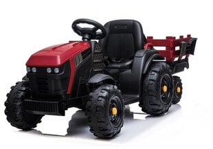 Vienvietis traktorius su priekaba BDM0925, raudonas kaina ir informacija | Elektromobiliai vaikams | pigu.lt