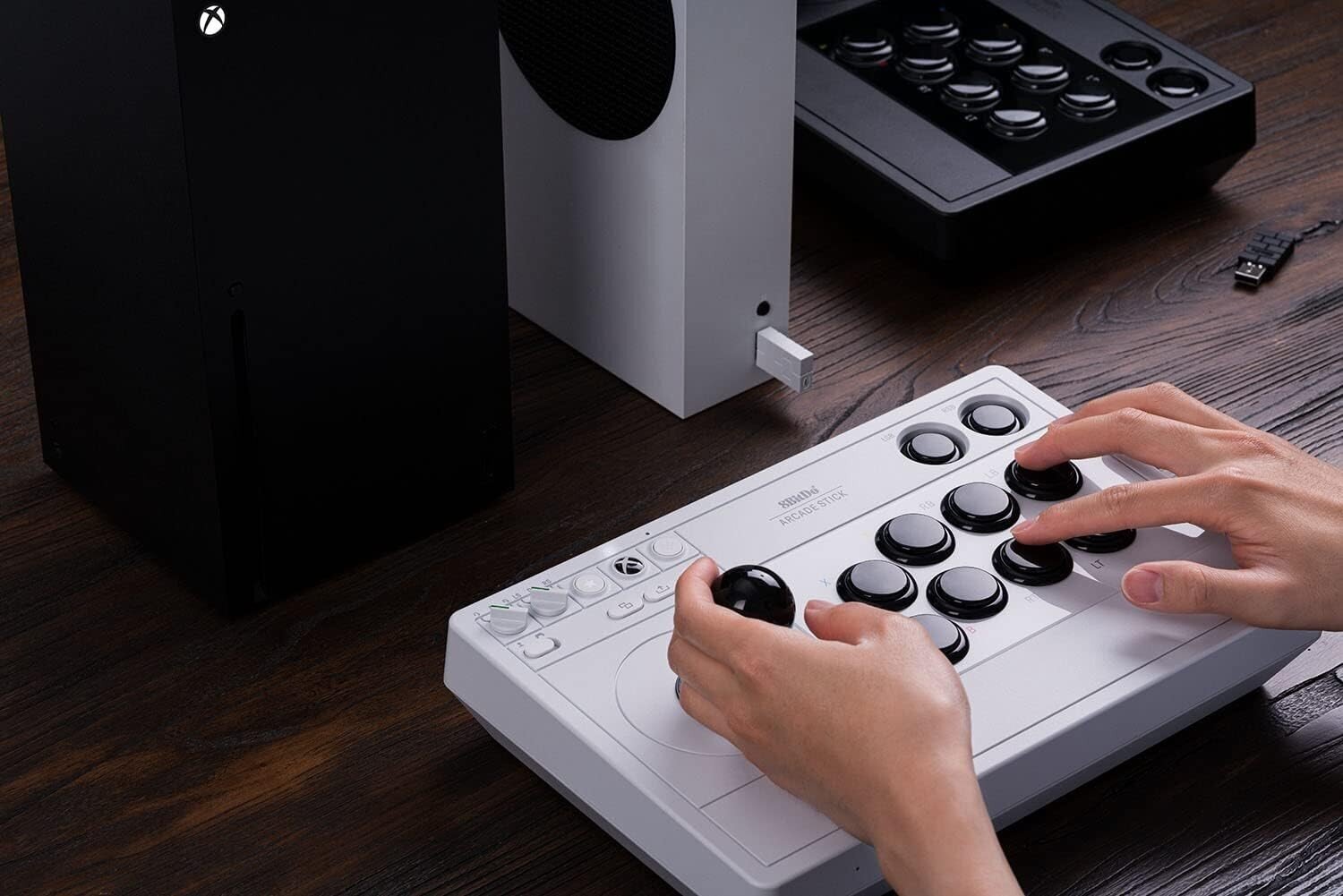 8BitDo Arcade Stick White kaina ir informacija | Žaidimų pultai  | pigu.lt