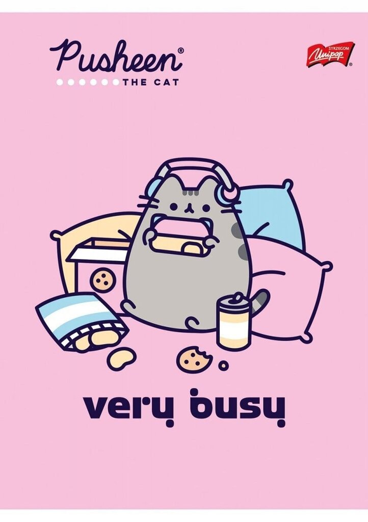 Užrašų knygutė Pusheen, 32 lapai, 4 vnt. kaina ir informacija | Sąsiuviniai ir popieriaus prekės | pigu.lt