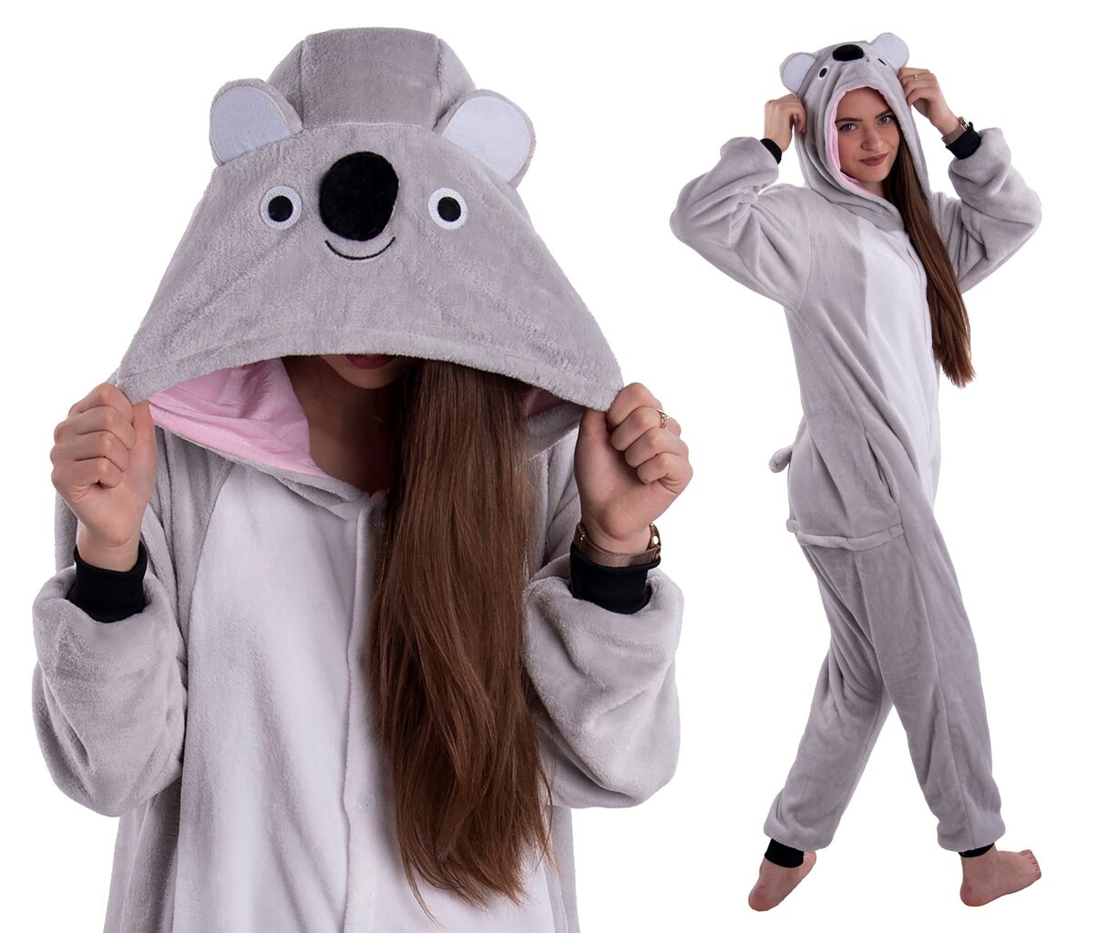 Pižama-kostiumas mergaitėms ir moterims Koala, pilka цена и информация | Naktiniai, pižamos moterims | pigu.lt