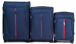 Большой чемодан Wings 1706(2) размер L синий цена и информация | Чемоданы, дорожные сумки | pigu.lt