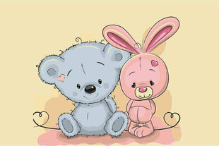 Tapyba pagal skaicius TM Varvikas Little Bear and Little Bunny MC1078e 20x30 cm kaina ir informacija | Tapyba pagal skaičius | pigu.lt