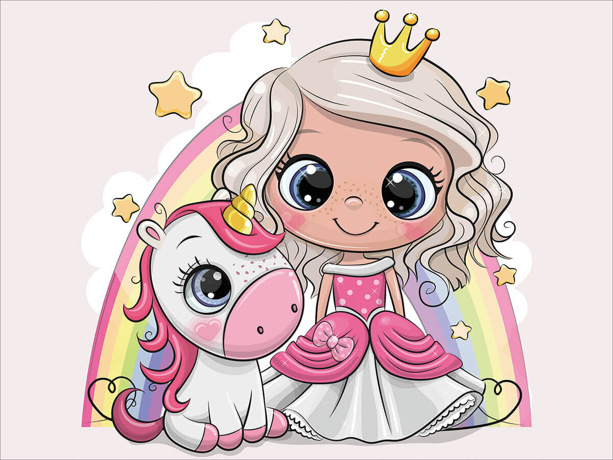 Tapyba pagal skaicius TM Varvikas Little Princess with a Unicorn MC1095e 20x30 cm kaina ir informacija | Tapyba pagal skaičius | pigu.lt