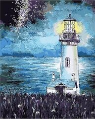 Tapyba pagal skaicius TM Varvikas Lighthouse in the Night MG2093e 40x50 cm kaina ir informacija | Tapyba pagal skaičius | pigu.lt