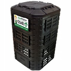 Komposto dėžė 260 L juoda цена и информация | Уличные контейнеры, контейнеры для компоста | pigu.lt