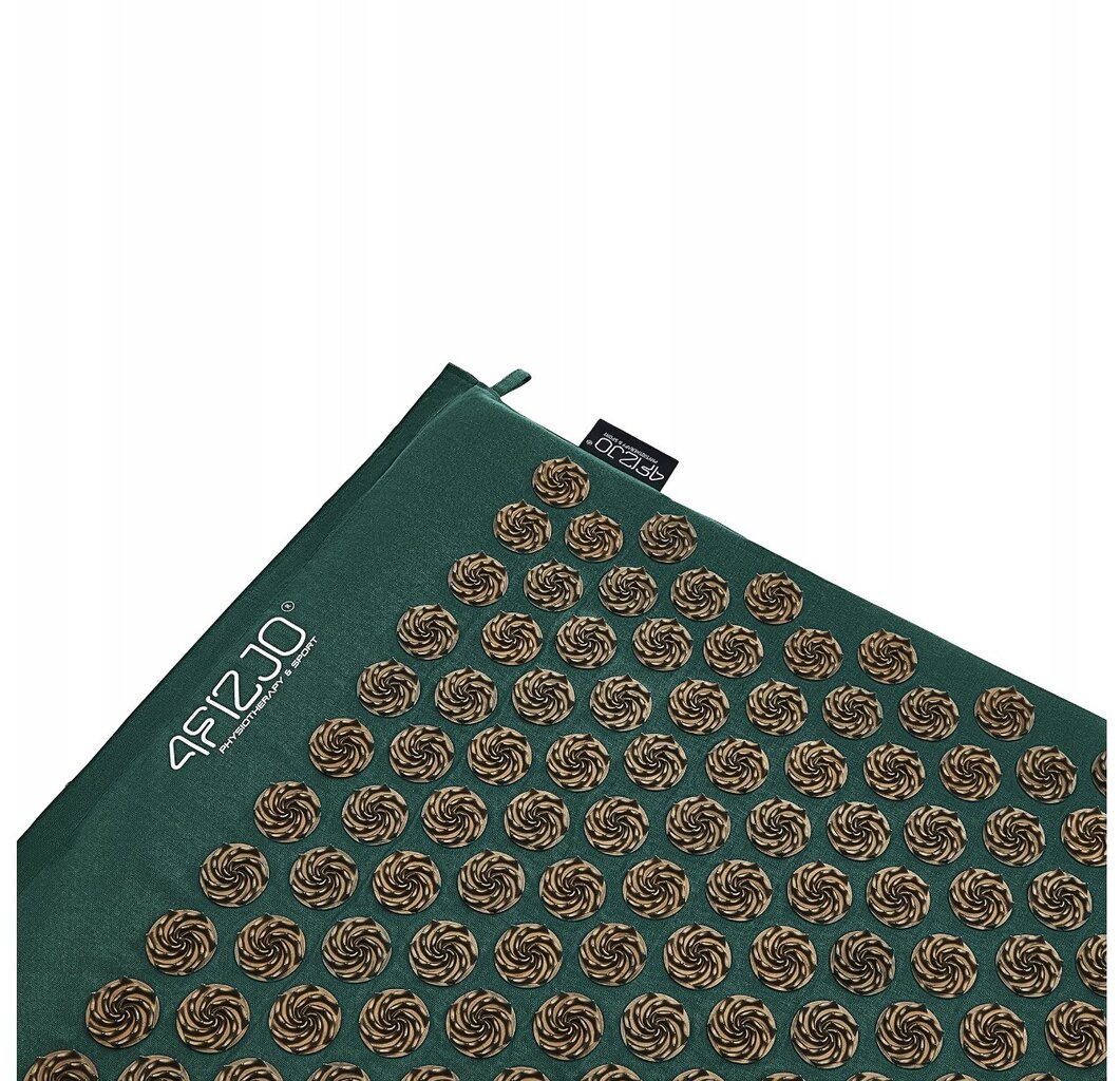Akupresūros masažinis kilimėlis su pagalve 4Physio, 68x42cm, žalias kaina ir informacija | Masažo reikmenys | pigu.lt