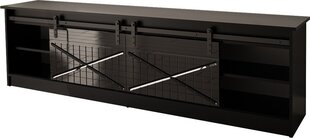 TV staliukas Cama Meble Granero, 200x56,7x35 cm, juodas цена и информация | Тумбы под телевизор | pigu.lt