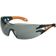Защитные очки Uvex Феос, HC/AF покрытие, серая линза, черный/оранжевый цена и информация | Защита для лица и головы | pigu.lt