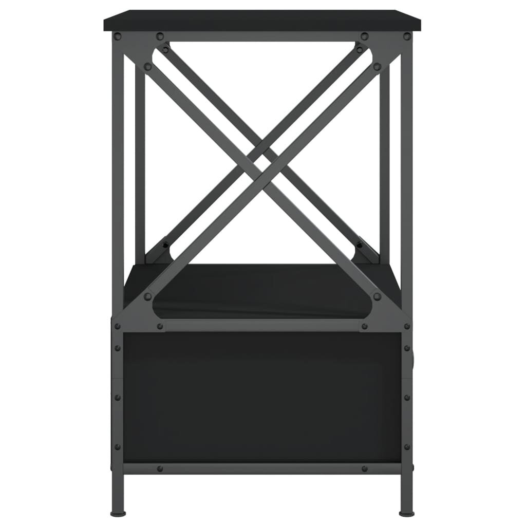 Naktinis staliukas vidaXL, juodas kaina ir informacija | Spintelės prie lovos | pigu.lt