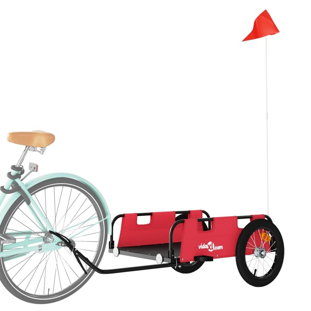 Krovininė dviračio priekaba vidaXL, raudona kaina ir informacija | Dviračių priekabos, vėžimėliai | pigu.lt
