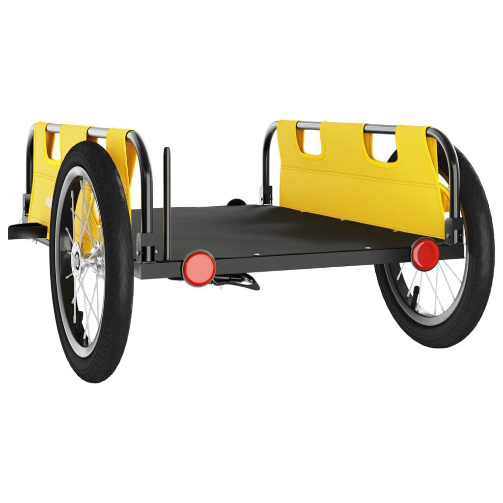 Krovininė dviračio priekaba vidaXL, geltona цена и информация | Dviračių priekabos, vėžimėliai | pigu.lt