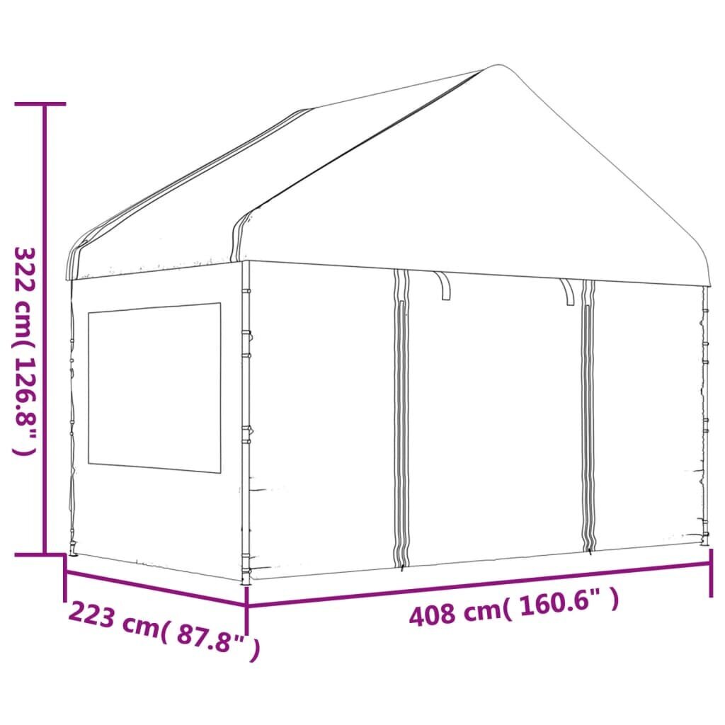 Pavėsinė vidaXL, 13,38x4,08x3,22 m, balta kaina ir informacija | Pavėsinės | pigu.lt