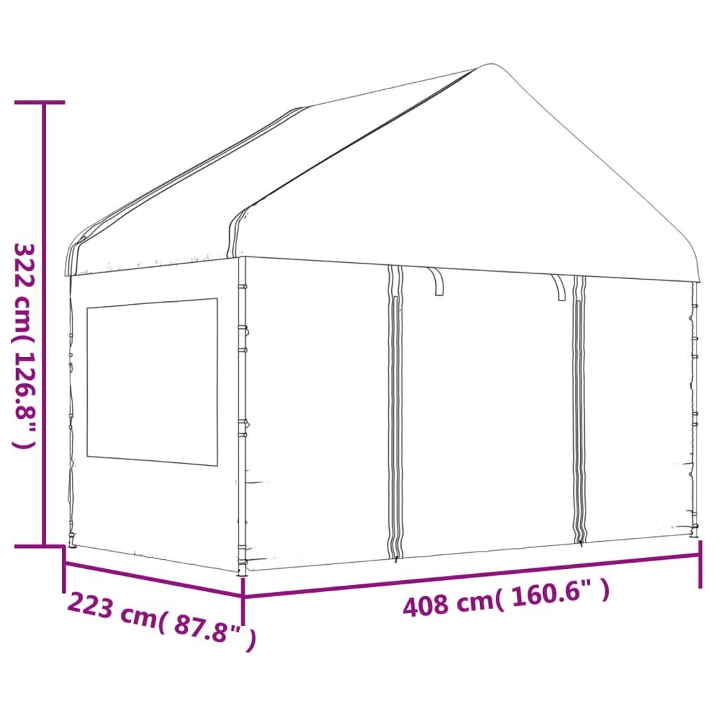 Pavėsinė vidaXL, 20,07x4,08x3,22 m, balta kaina ir informacija | Pavėsinės | pigu.lt