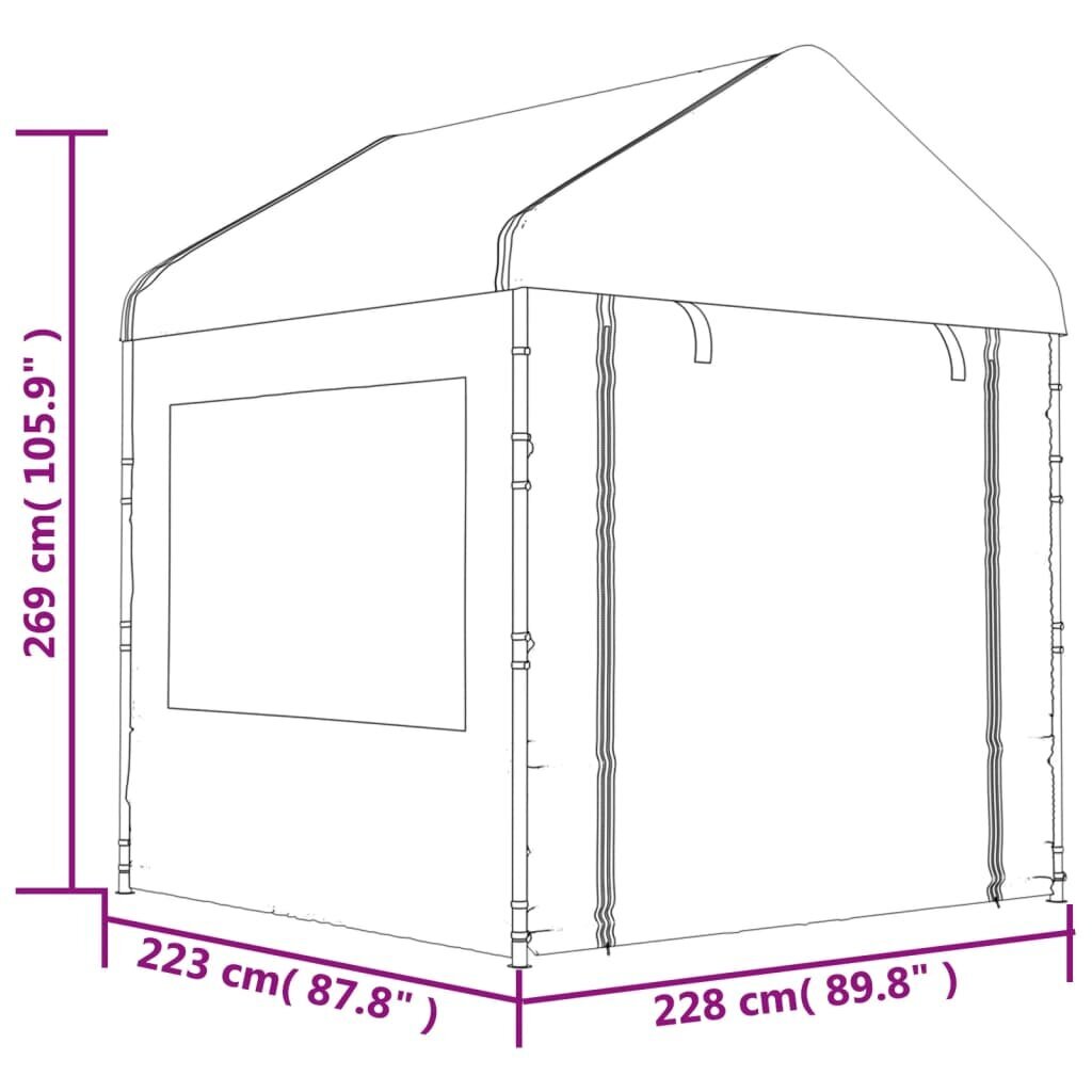 Pavėsinė vidaXL, 20,07x2,28x2,69 m, balta kaina ir informacija | Pavėsinės | pigu.lt